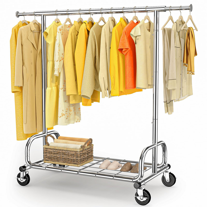 Adjustable Rolling Clothing Rack