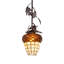 Luminaire suspendu oblong 3 lumières 48 "Long Oak Leaf & Acorn