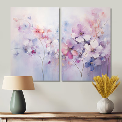 "Mauve", art mural moderne mauve 2 pièces