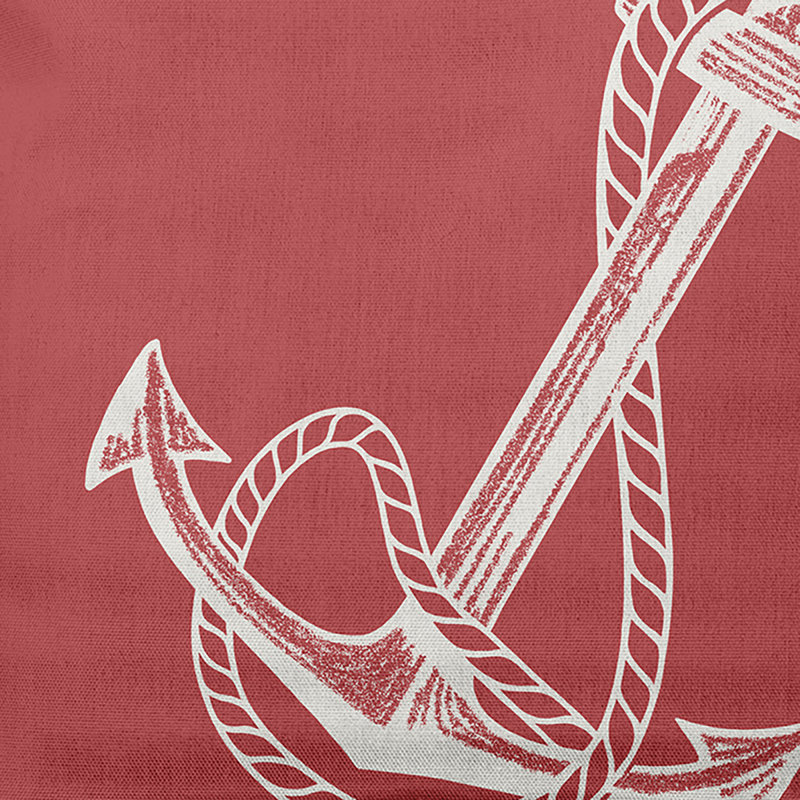 Nautical Nights Anchor & Rope Outdoor Pillow Cover & Insert, Ligonberry Red, Rectangle 14" H  x 20" W
