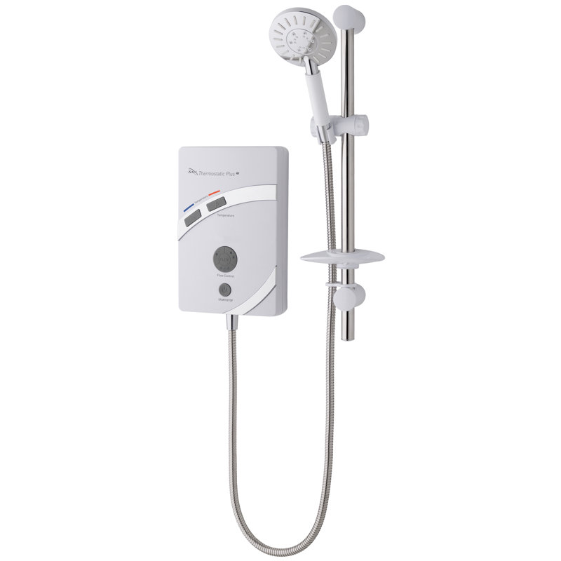 Plus Qi Thermostatic Power Shower with Slide Bar Shower Head, 9.5KW