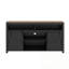 Buffet avec porte de grange coulissante, panneaux en filet et rangement ouvert-53315180