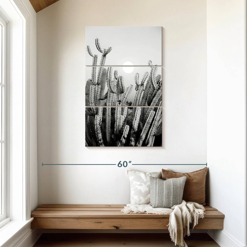 Harnek - Arizona noir - Cactus au coucher du soleil, H 45 po x l 28 po