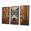«Orange Native Wolf and Forest II - Native American Art Totem», reproduction d'art-107200518-107200526