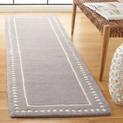 Cruz Handmade Tufted Wool Silver/Ivory Area Rug