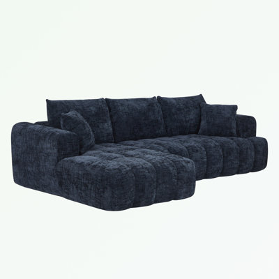 Chennova Boneless Modern Chenille Sectional Sofa with Tufted Design and Pocket Spring Structure