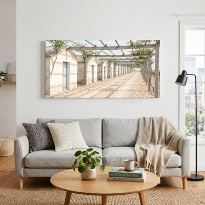 Ensemble de 1 tableau sur toile représentant un vignoble rustique