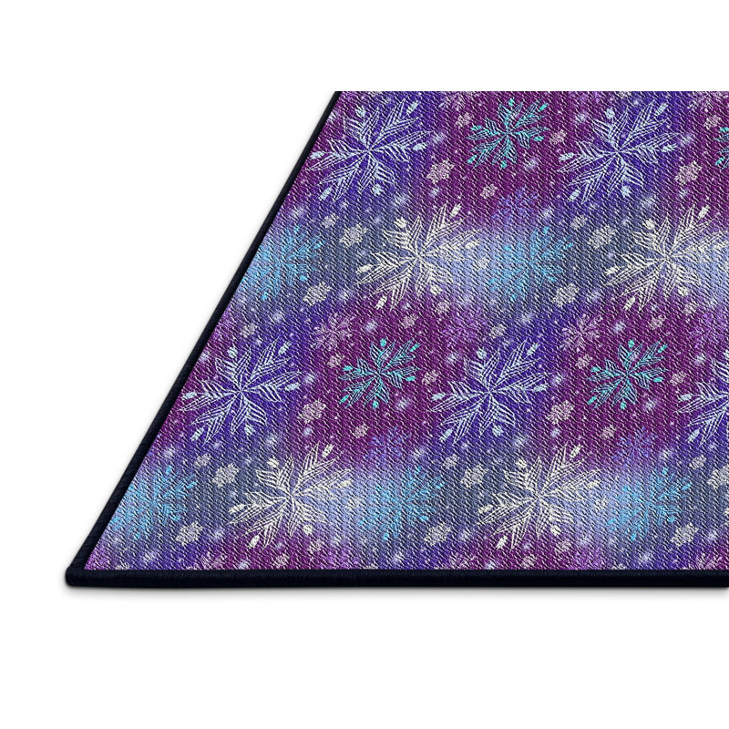 Tapis mauve/bleu à motifs, Rectangle 3 pi x 5 pi