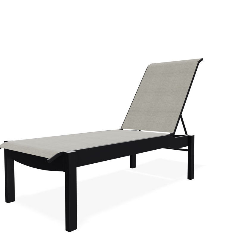 Chaise longue sans accoudoirs empilable en polymère avec accoudoirs Leeward, Noir, Ella