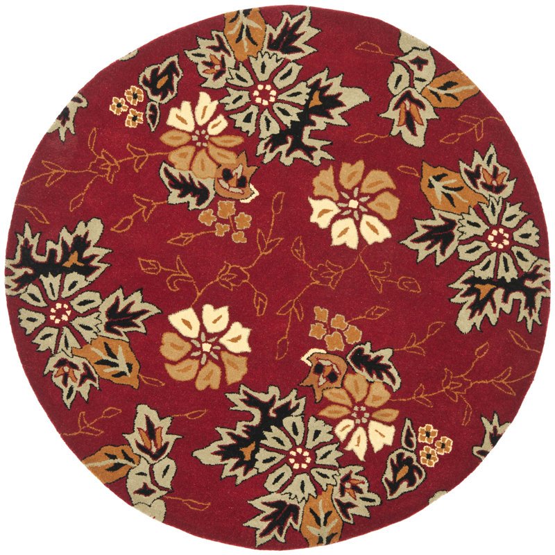 Jardin Hand Tufted Wool Floral Rug, Round 6'