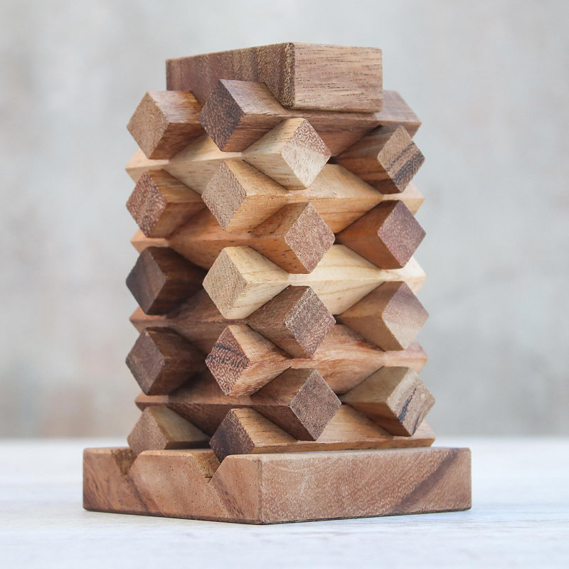 Jardines, tour de Pise, casse-tête en bois