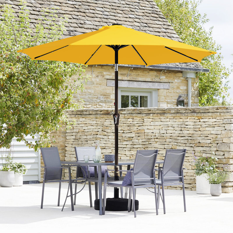 Parasol de marché avec manivelle Beka, Gris, H 94,5 po x l 120 po x P 120 po