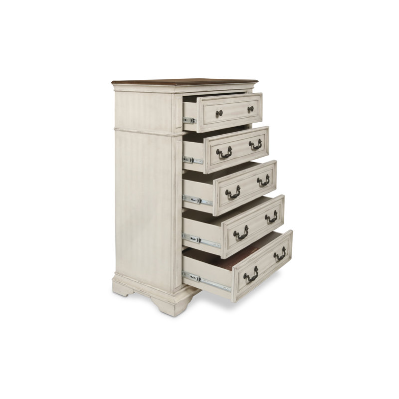 Norcross 5-drawer Wood Chest, Antique White