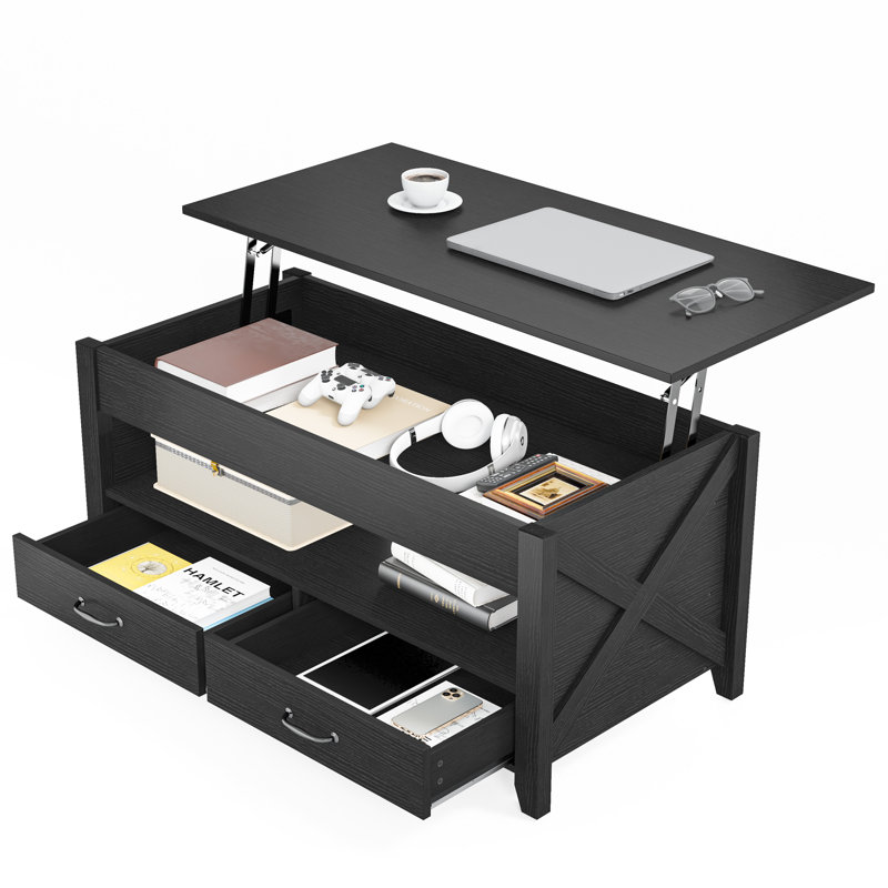 Table basse avec rangement Nerbone, Noir