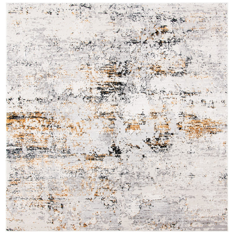 Kojo Performance Abstract Rug, Square 6'7"