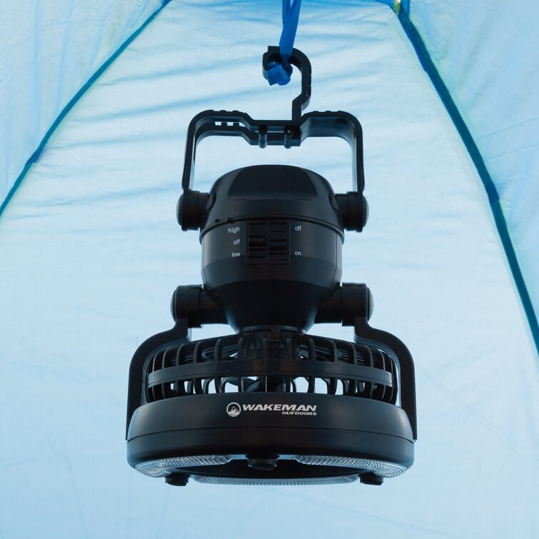 Whetstone 2-In-1 Tent LED Camping Ceiling Fan, Black