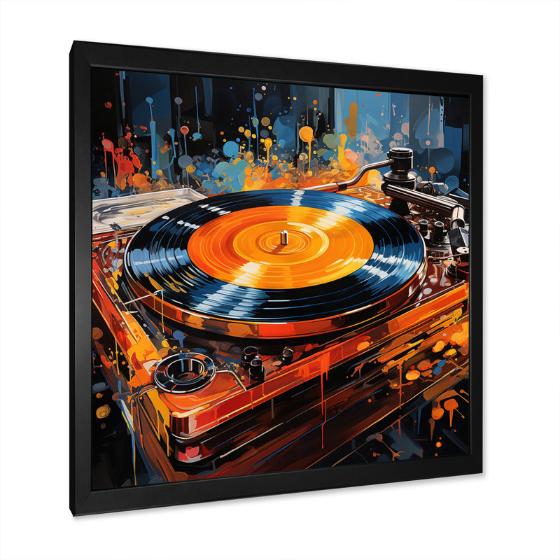 Vinyle, disque vinyle, résilience I - vinyle, art mural, Cadre simple noir, H 16 po x l 16 po x P 1 po