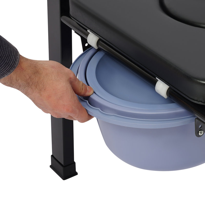 Heavy Duty Toilet Chair With Removable Bucket, Bedside Commode Chair For Elderly/Disabled/Injured, Bedside Commode Chair With Backrest