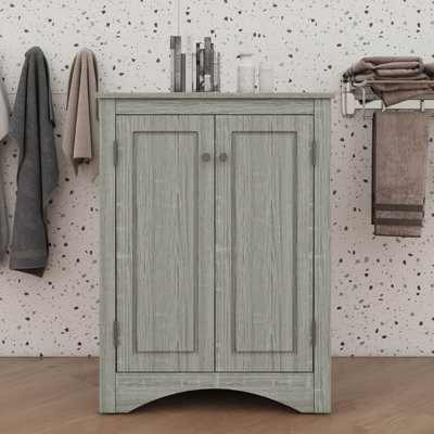 Triangular Corner Cabinet With Adjustable Shelves And Chic Doors