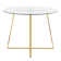 Beres Round Glass Top Metal Base Dining Table