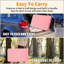 Table pliante rose 8 pi, table en plastique portable pour le camping, les pique-niques, les fêtes, table pliable