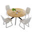 46.4" Round Table Set Of 4 , Modern Kitchen Table Set, Mdf Dining Table With Dining Chairs-343216287