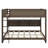 Spacious Queen-Over-Queen Bunk Bed With Storage Cabinets & Handy USB Ports-150206565