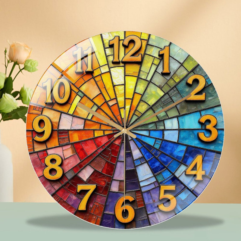 Horloge murale en verre coloré coloré 12 pi