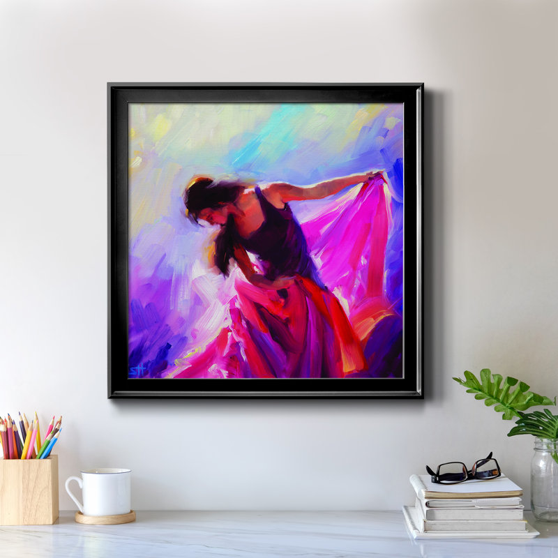 Magenta - cadre photo, reproduction d'art sur toile, H 30,5 po x l 30,5 po x P 1,5 po, Cadre noir