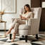 Chaise d'appoint rembourrée avec coussin moelleux Mid-Century-128598115