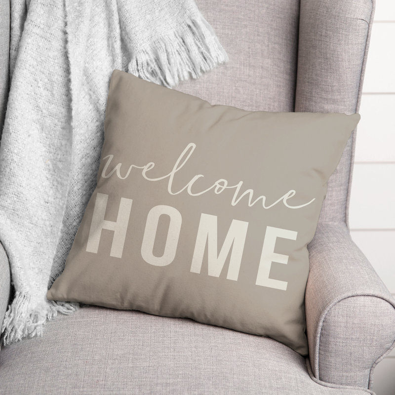 Housse de coussin d'extérieur carré Welcome Home, Gris