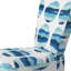 Chaise d'appoint rembourrée à motif blanc et bleu