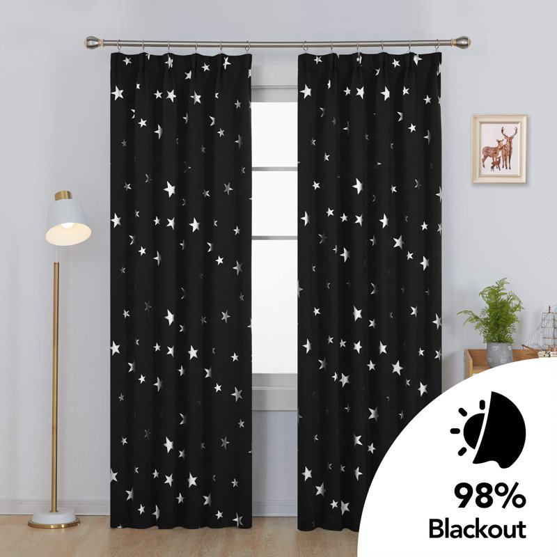 Blackout Curtain Pair, 52cm Width x 242cm Drop