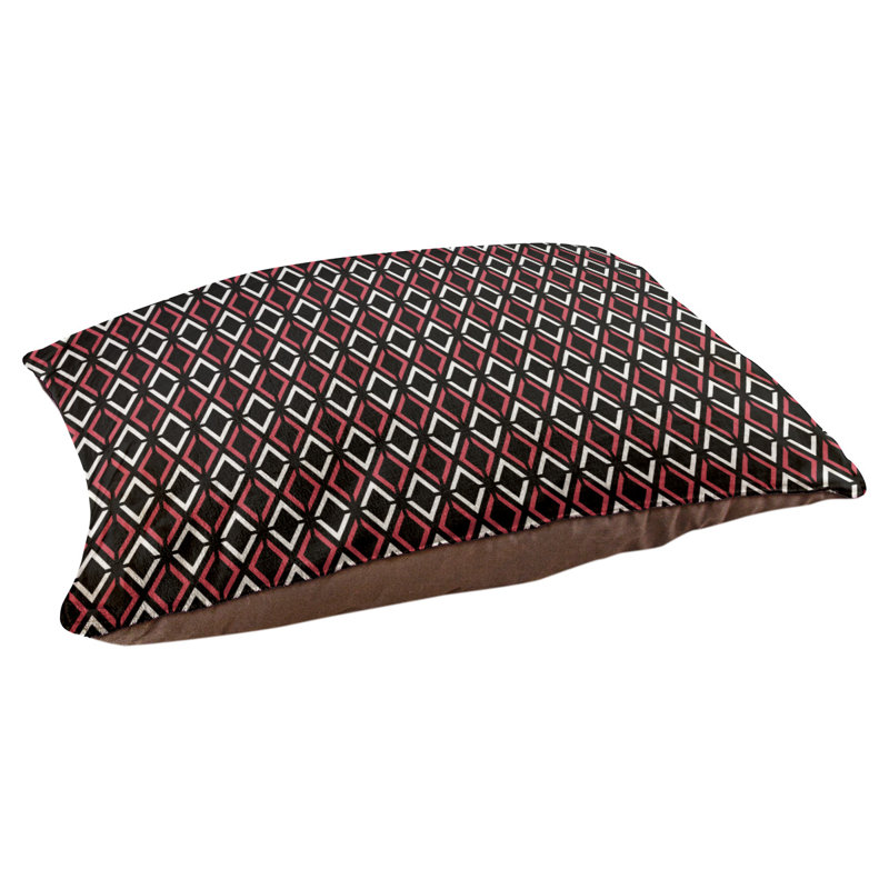 Coussin Byrge, Très grand (l 52 po x P 42 po x H 17 po), Noir / rouge / sarcelle