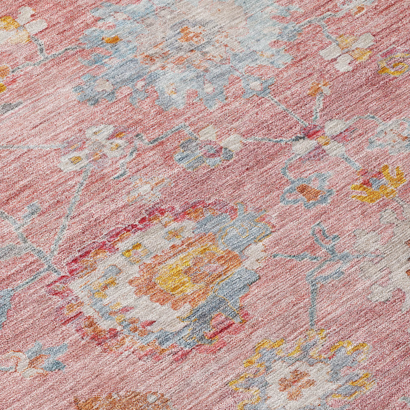 Sofia Pink Washable Indoor-Outdoor Rug - , 10' x 14'