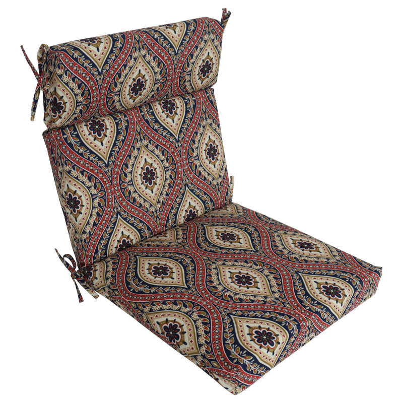 Coussin de chaise d'extérieur, Rouge / brun clair / Jasmina Lakewood marocain, L 22 po x P 21 po