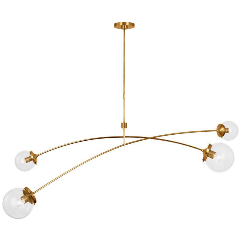 Prescott 4 - Light Chandelier, Soft Brass, Clear