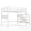 Lit mezzanine avec rangement, panneau de fibres à densité moyenne en métal multifonctionnel moderne pour les petites pièces