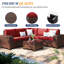 Ensemble de conversation modulaire en rotin pour 5 personnes Earling-97787886