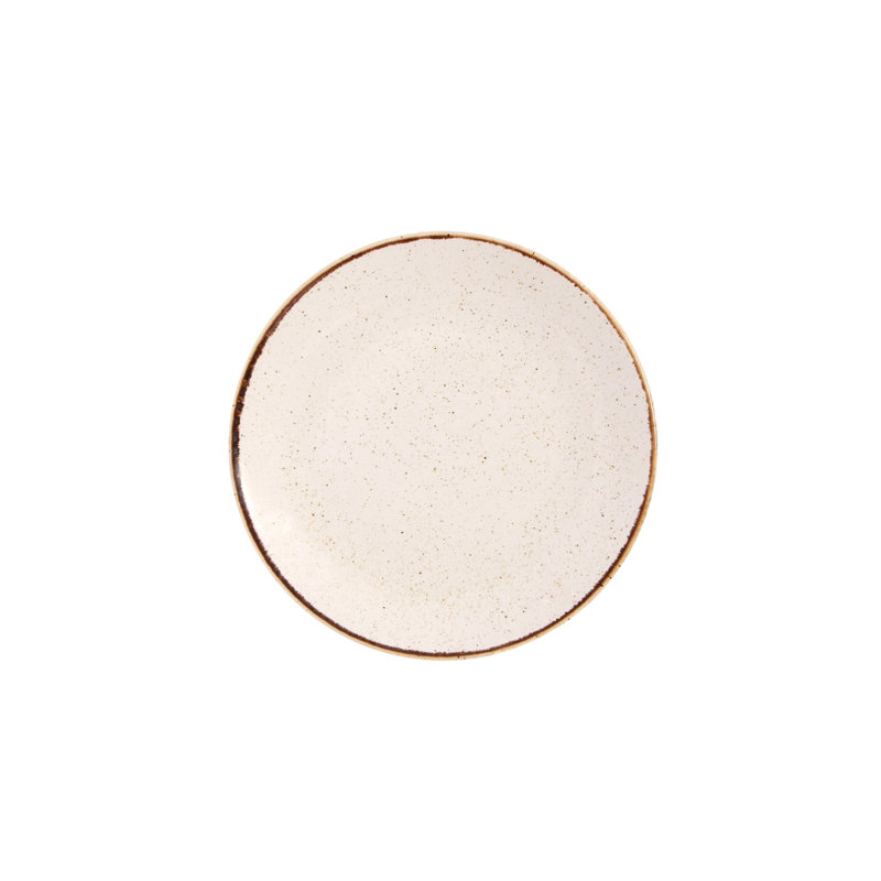 Beige Porcelain 3-Piece Dinnerware Set, Service for 1