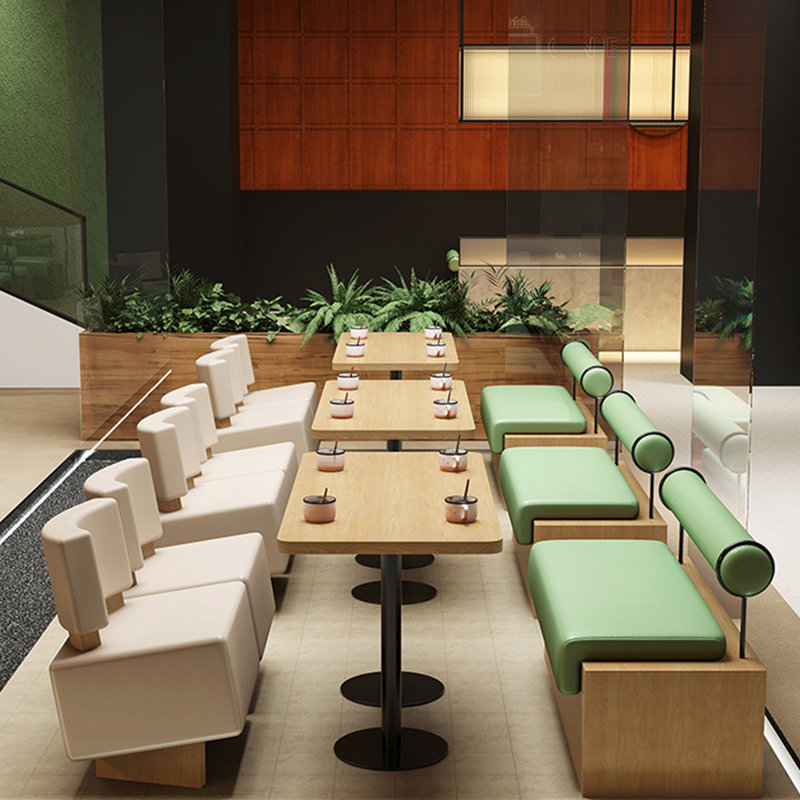 Banc rembourré simple en similicuir, Vert