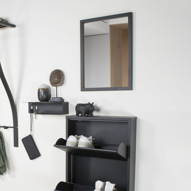 Metal Wall Mirror, Black