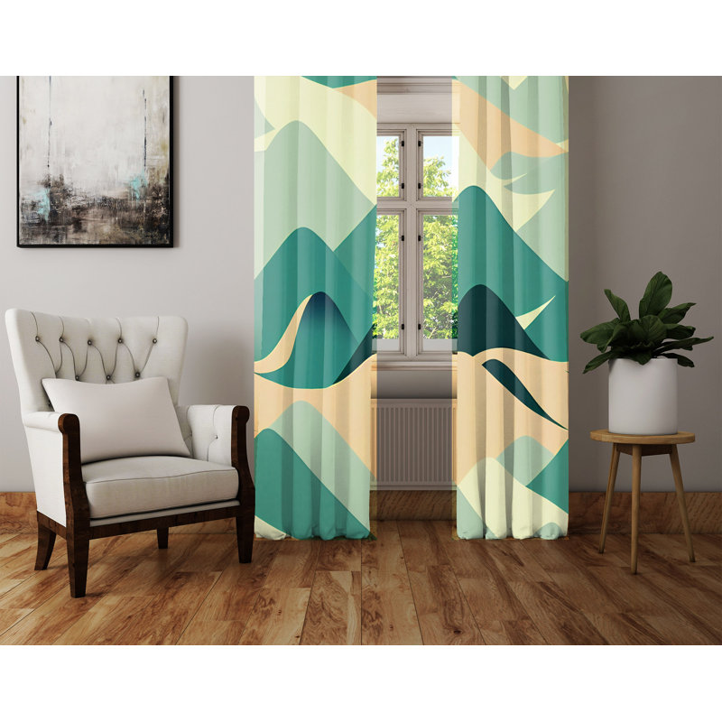 Paire de rideaux semi-transparents en polyester Bhavika, L 40 po x L 82 po
