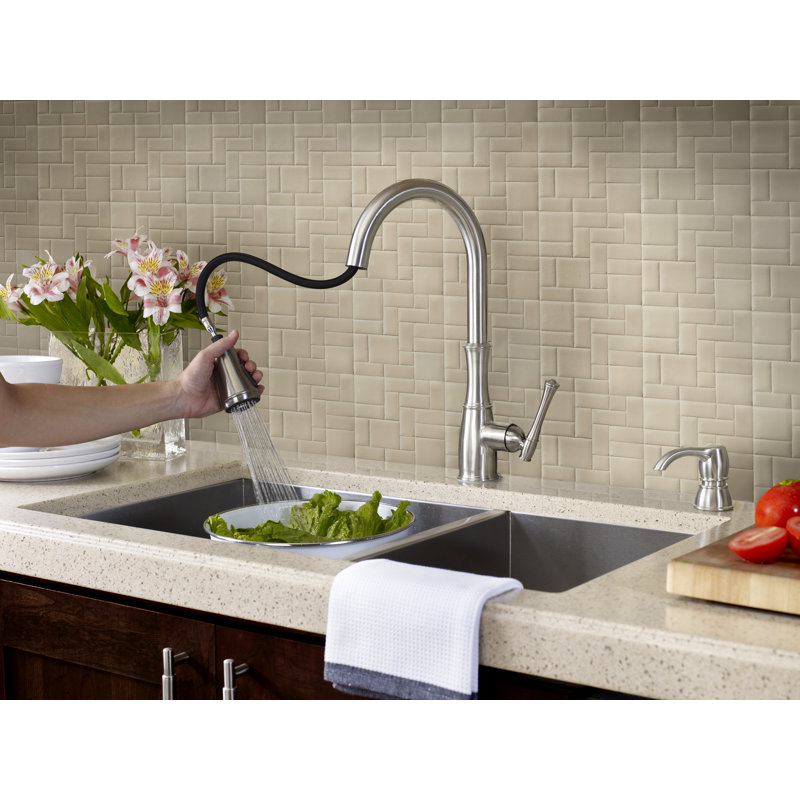 Wheaton Pull-Down Single Handle Kitchen Faucet, Stainless Steel