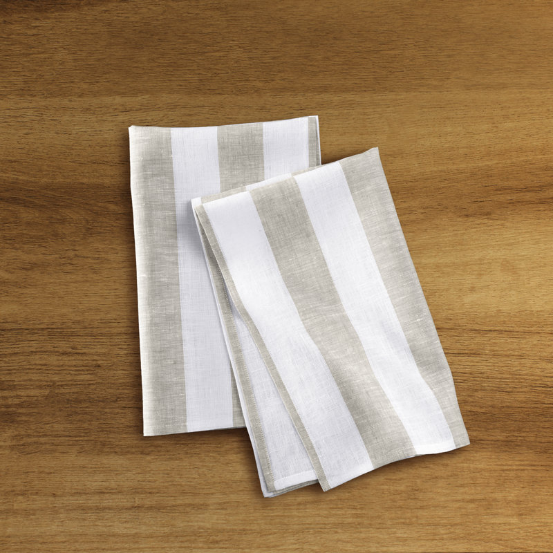 Cabana Kitchen Towel, Natural and White