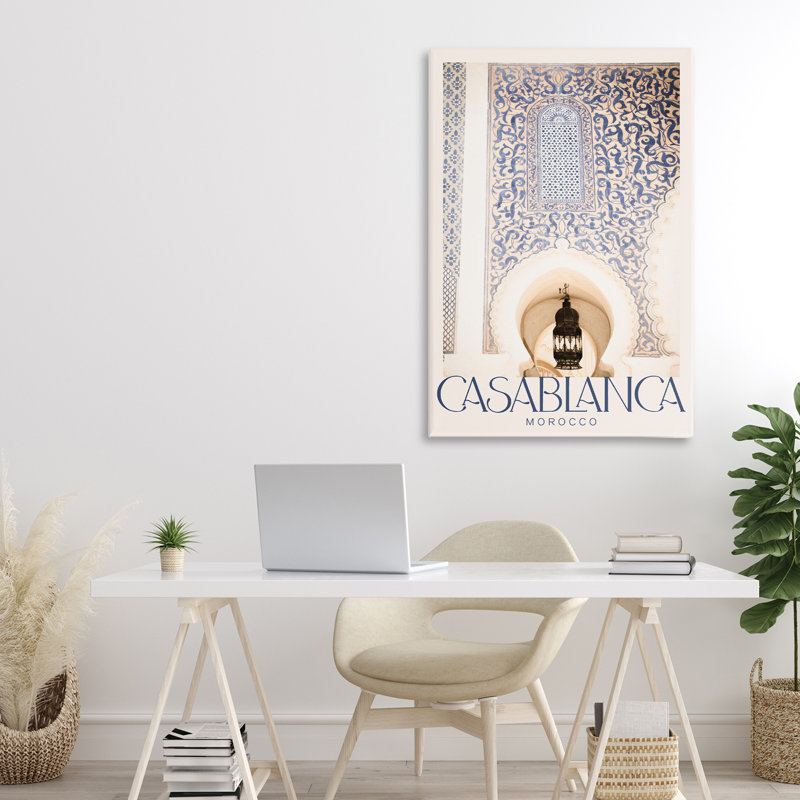 Toile ornée de l'architecture Casablanca, design par Emily Navas, H 30 po x l 20 po