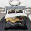 Ensemble de housse de couette en marbre doré et noir Essence V - Abstract Marble-101244596