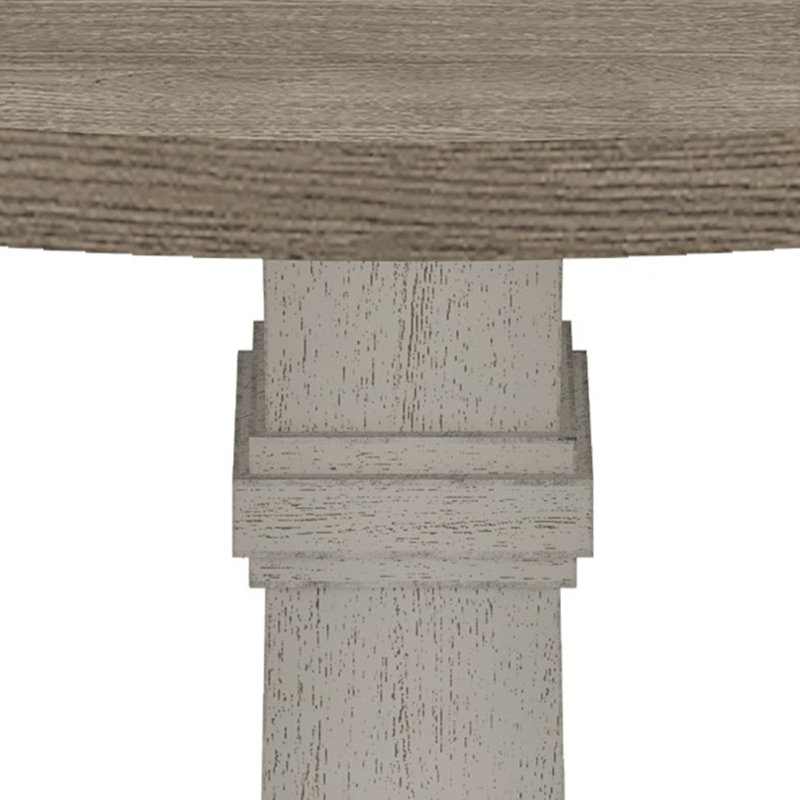 Table de salle à manger ronde l 59 po blanche et grise