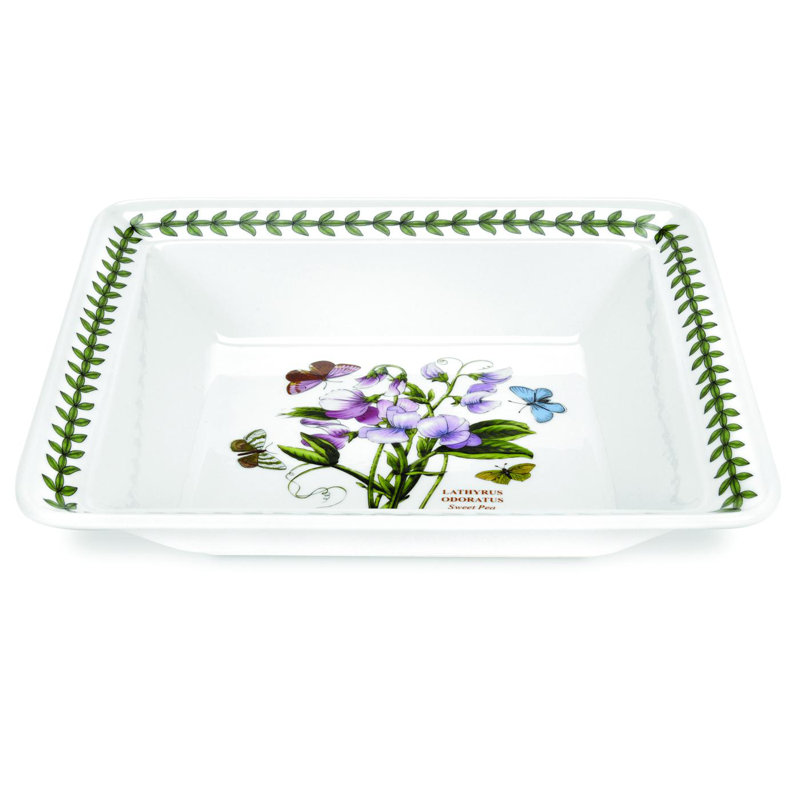 Floral Square Ceramic Serving Bowl 12"
