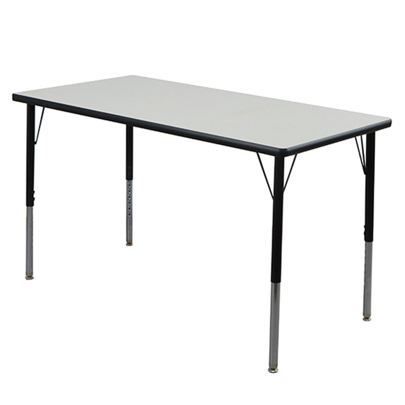 Table d'activités - Pieds noirs réglables, H 24 po x l 18 po x P 30 po, Noir, noir, noir, noir